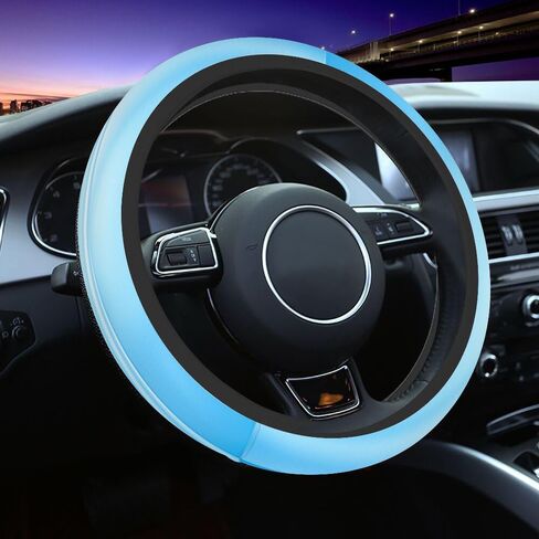 Light Blue Sky Car Steering Wheel Cover White and Blue Steering Wheel Cover Car Decor Suitable for Most Vehicles Including Trucks and SUV in Kuwait