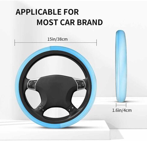 Light Blue Sky Car Steering Wheel Cover White and Blue Steering Wheel Cover Car Decor Suitable for Most Vehicles Including Trucks and SUV in Kuwait