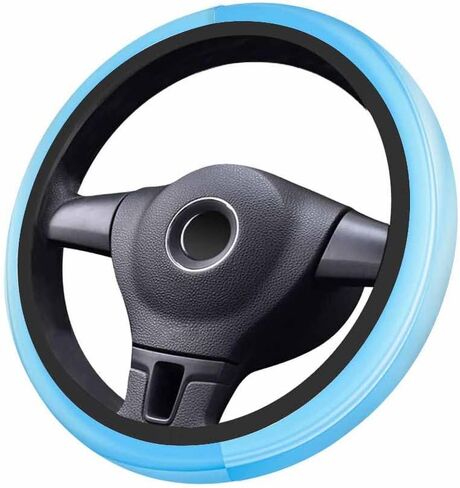 Light Blue Sky Car Steering Wheel Cover White and Blue Steering Wheel Cover Car Decor Suitable for Most Vehicles Including Trucks and SUV in Kuwait