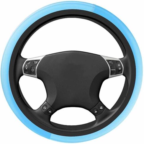 Light Blue Sky Car Steering Wheel Cover White and Blue Steering Wheel Cover Car Decor Suitable for Most Vehicles Including Trucks and SUV in Kuwait
