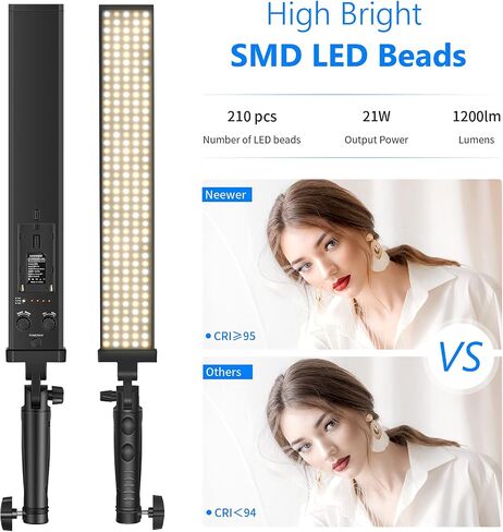 Neewer 3-Pack 60 LED Video Lighting Kit with Adjustable Brightness, 2.24 Meters Light Stand in Saudi Arabia