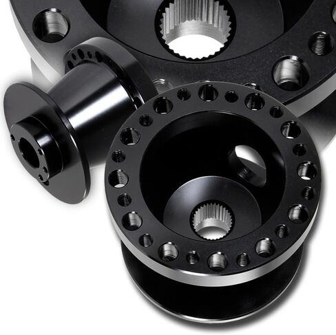 W-POWER, 6-Bolt Aluminum Steering Wheel Hub Adapter Compatible with Toyota Corolla Celica MR2 Passao Tercel Camry 4Runner Land Cruizer Supra Hub Adapter (Black) in Saudi Arabia