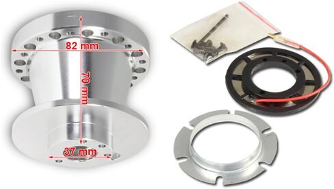 W-POWER, 6-Bolt Aluminum Steering Wheel Hub Adapter Compatible with Toyota Corolla Celica MR2 Passao Tercel Camry 4Runner Land Cruizer Supra Hub Adapter (Black) in Saudi Arabia