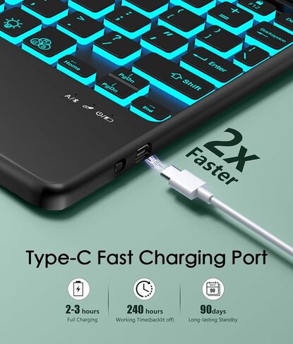 Keyboard Case for Samsung Galaxy Tab S10 Plus/S9FE Plus 5G 12.4", Rechargeable, Detachable Bluetooth Keyboard, Folio Smart Cover with S Pen Holder Support Wireless Charging for Galaxy Tab S10+/S9FE+ in Saudi Arabia