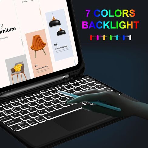 Keyboard Case for Samsung Galaxy Tab S10 Plus/S9FE Plus 5G 12.4", Rechargeable, Detachable Bluetooth Keyboard, Folio Smart Cover with S Pen Holder Support Wireless Charging for Galaxy Tab S10+/S9FE+ in Saudi Arabia