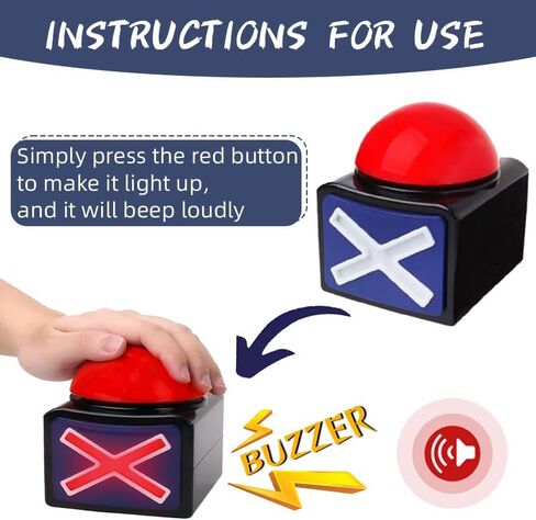 Ribosy 4 Pack Game Game Assure ، و Buzzer مع الأضواء ومسابقة Trivia Sound Got Talent Buzzer ، و Buzzer Bushons for Game Show in Kuwait