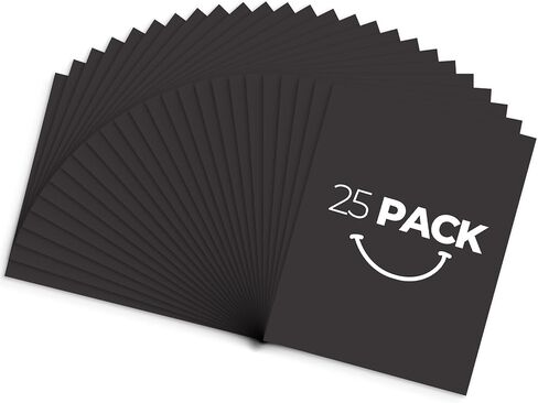 Golden State Art, Pack of 25 8x10 Black Uncut Mat Boards, Great for Photos, Pictures, Frames, Acid-Free, White-Core in Kuwait