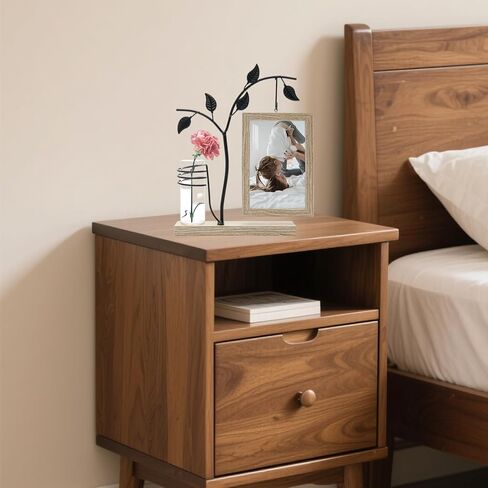 AKAZA 4x6 Picture Frames Family Desk Office Rustic Photo Frame, Water Plants Flowers Floating Double Glass Vase Tabletop Standing Home Decor, Wedding Grandma Mother Mom Gift (Light Brown) in Kuwait