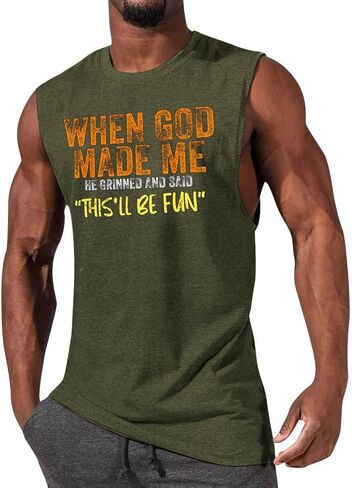 الرجال المضحكين GRPAHIC TANK TOPS تجريب كمال الأجسام الصال in Kuwait