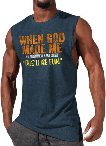 الرجال المضحكين GRPAHIC TANK TOPS تجريب كمال الأجسام الصال in Kuwait