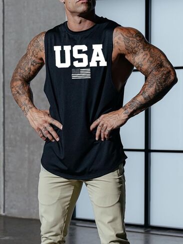 الرجال المضحكين GRPAHIC TANK TOPS تجريب كمال الأجسام الصال in Saudi Arabia