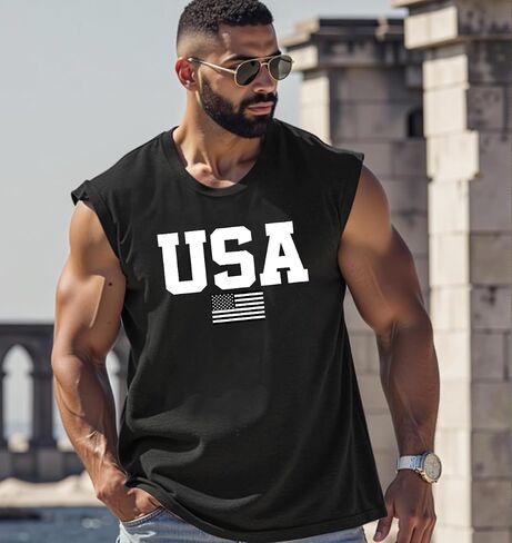 الرجال المضحكين GRPAHIC TANK TOPS تجريب كمال الأجسام الصال in Saudi Arabia