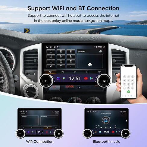 11.5 بوصة للسيارات ستيريو داش بديل لترقية راديو تويوتا تاكوما 2005-2015 ، وحدة رأس شاشة اللمس QLED مع/سلكية سلكية اللاسلكية carplay Andriod Auto GPS Savigation 5Gwifi FM/AM (4+64) in Kuwait