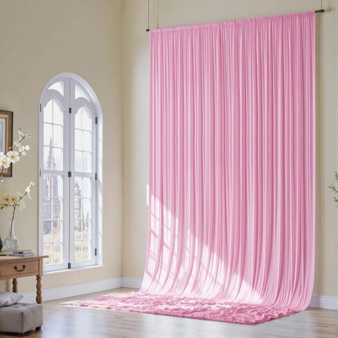 20x16ft White Backdrop Curtain for Party, 4 Panels Wrinkle Free 16 Foot Long Polyester Photo Backdrop Drapes Photography Background for Wedding Birthday Gathing in Saudi Arabia