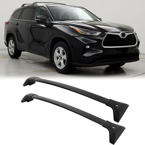 FREEMOTOR802 Compatible with 2020-2024 Toyota Highlander Cross Bars, Black Aluminum Top Roof Rack Cross Bars with Locks Pair 2PCS Left & Right, Driver & Passenger Side in Saudi Arabia