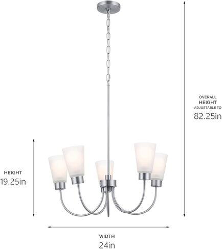 ثريا Kichler Erma 3-Light مع الزجاج المحفور الساتان ، ومثبتة إضاءة السقف التقليدية المحدثة لغرفة المعيشة ، أو غرفة الطعام ، أو غرفة النوم ، أو البهو باللون الأسود ، (18 × 18.5 ") in Kuwait