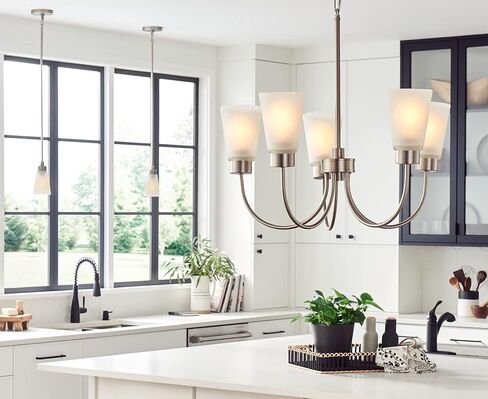 ثريا Kichler Erma 3-Light مع الزجاج المحفور الساتان ، ومثبتة إضاءة السقف التقليدية المحدثة لغرفة المعيشة ، أو غرفة الطعام ، أو غرفة النوم ، أو البهو باللون الأسود ، (18 × 18.5 ") in Kuwait