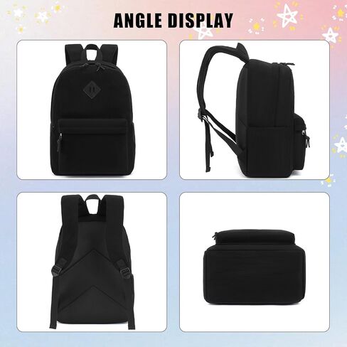 Corduroy School Backpack for Girls, Kids Teens School Bags Bookbags Set with Lunch Box Pencil Case (Black) in Kuwait