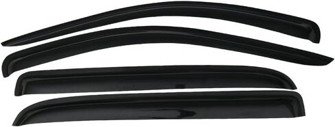 Window Visor متوافق مع 2006-2009 Dodge Ram Mega Cab ، نمط نحيف الصف الدرجة أكريليك غير مصبوغ Black Sun Rain Shade Guard Deflector Air Deflect in Saudi Arabia