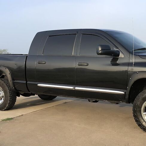 Window Visor متوافق مع 2006-2009 Dodge Ram Mega Cab ، نمط نحيف الصف الدرجة أكريليك غير مصبوغ Black Sun Rain Shade Guard Deflector Air Deflect in Saudi Arabia