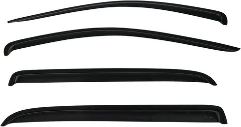 Window Visor متوافق مع 2006-2009 Dodge Ram Mega Cab ، نمط نحيف الصف الدرجة أكريليك غير مصبوغ Black Sun Rain Shade Guard Deflector Air Deflect in Saudi Arabia