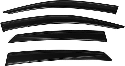 IKON MOTORSPORTS Tape On External Window Visor, Compatible With 2016-2021 Honda Civic Sedan 4-Door 10th Generation FC, Transparent Smoke Tinted Mugen Style Air Deflector Sun Shade Rain Guard Wind Vent in Saudi Arabia