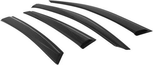 IKON MOTORSPORTS Tape On External Window Visor, Compatible With 2016-2021 Honda Civic Sedan 4-Door 10th Generation FC, Transparent Smoke Tinted Mugen Style Air Deflector Sun Shade Rain Guard Wind Vent in Saudi Arabia