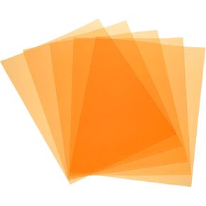 MECCANIXITY 5 Pcs Colored Plastic Sheets, A4 Transparent Amber Film Color Correction Gel Light Filter Waterproof 11.7 x 8.3" Sheet for DIY Crafts,LED Lighting,Photo (Transparent) in Kuwait