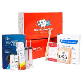 Wisdom Teeth Recovery Kit | Reusable Head Wrap with Ice Packs | Oral Irrigation Syringe, Salt Water Rinse, Gauze, Tea Bags, Electrolytes, Toothbrush in Saudi Arabia