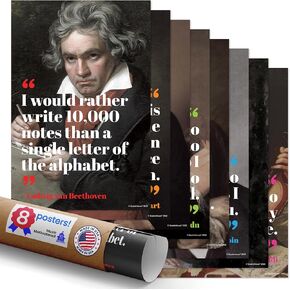 Quarterhouse Music Motivational Poster Set, Music Classroom Learning Materials for K-12 Students and Teachers, Set of 8, 12 x 18 Inches, Extra Durable in Kuwait