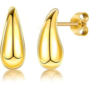 Mini Teardrop Stud Earrings for Women - Hypoallergenic Titanium Steel, 18K Gold Plated, Everyday Jewelry Birthday Gifts for Women Teen Her in Saudi Arabia