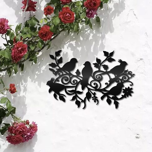 CREATCABIN Farmhouse Metal Wall Decor Hanging Sculpture Wall Art Rooster Hen Chick Egg Rustic Sign Wall Silhouette Artwork Decoration for Indoor Outside Home Office Hotel Black 11.8 x 5.9 Inch in Saudi Arabia