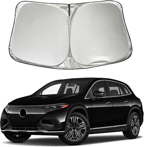 سيارة الزجاج الأمامي للسيارة الشمس الظل Sunshade متوافق مع مرسيدس Benz Eqs 450+ EQS580 SUV (وليس لل EQS سيدان) 2026 2025 2024 2023 الملحقات ، سيارة طيية للسيارة in Saudi Arabia