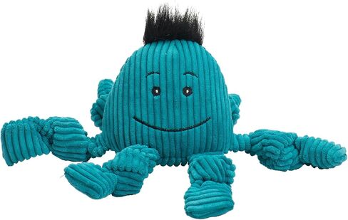 HuggleHounds Knottie Plush Dog Toy - Dog Stuffed Animal Toy, Puppy Toys, Squeaky Dog Toy for Small, Medium & Large Dogs, Durable Plush to Keep Them Busy - Rainbow Trout, Small in Kuwait