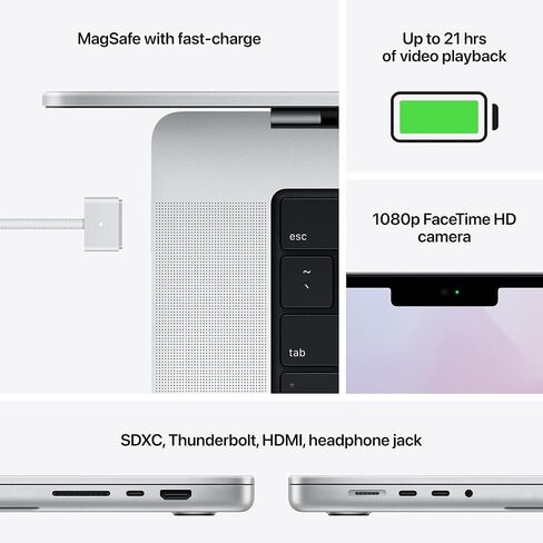 2021 Apple MacBook Pro مع Apple M1 Pro Chip (16 بوصة ، ذاكرة وصول عشوائي 32 جيجا بايت ، تخزين SSD 512 جيجا بايت) (Qwerty English) Gray (متجدد) in Kuwait