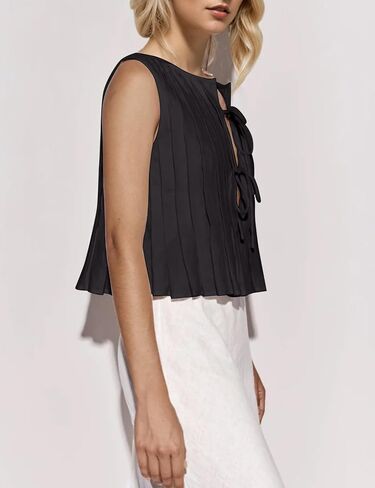 Women Y2K Tie Up Peplum Tank Tops Open Front Sleeveless Ruffle Hem Babydoll Shirts Summer Cute Going Out Vest Tops in Kuwait