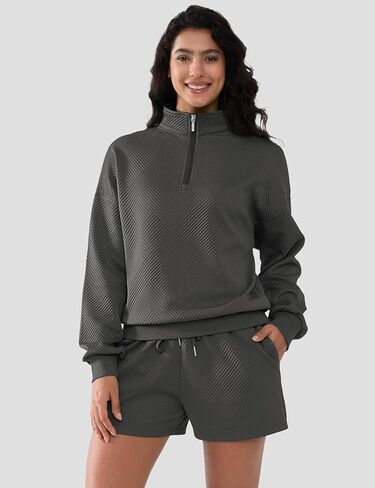 SHESHOW Fall Outfits for Women 2025 Fashion Quarter Zipper Sweatshirt Shorts Sweatsuits 2 Piece Set Tracksuit XS-XXL in Saudi Arabia