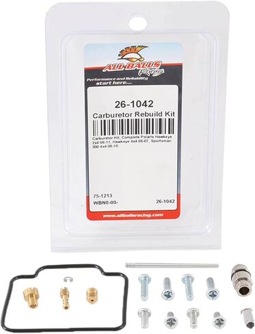 All Balls Racing 26-1042 Carburetor Rebuild Kit Compatible with/Replacement For Polaris Hawkeye 300 2x4 2006-2011, Hawkeye 300 4x4 2006-2007, Sportsman 300 4x4 2008-2010 in Saudi Arabia