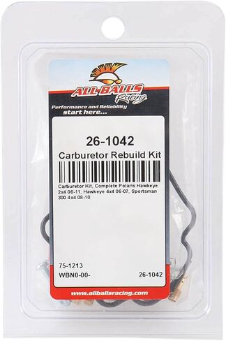 All Balls Racing 26-1042 Carburetor Rebuild Kit Compatible with/Replacement For Polaris Hawkeye 300 2x4 2006-2011, Hawkeye 300 4x4 2006-2007, Sportsman 300 4x4 2008-2010 in Saudi Arabia
