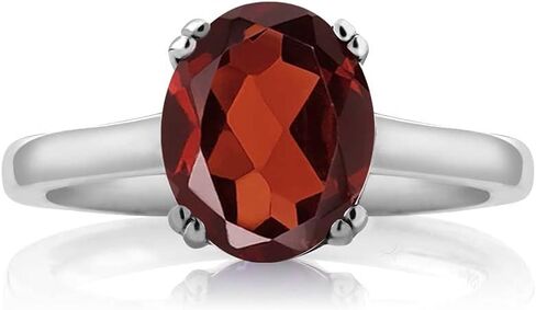 925 Sterling Silver Gemstone Birthstone و Black Diamond Solitaire Ring للنساء | بيضاوي 11x9mm مع حجر اللكنة 1.5 ملم | مجوهرات راقية للمشاركة الوعد الذكرى السنوية | الأحجام 5-9 in Kuwait