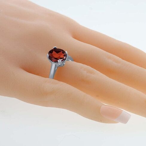 925 Sterling Silver Gemstone Birthstone و Black Diamond Solitaire Ring للنساء | بيضاوي 11x9mm مع حجر اللكنة 1.5 ملم | مجوهرات راقية للمشاركة الوعد الذكرى السنوية | الأحجام 5-9 in Kuwait