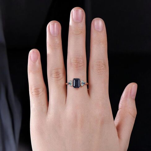 Unique Galaxy Healing Oval Cut Blue Sandstone Engagement Ring Moss Agate Wedding Ring Vintage 14k Rose Gold June Birthstone Alexandrite Ring BY ZENITHCRAFTSS in Saudi Arabia