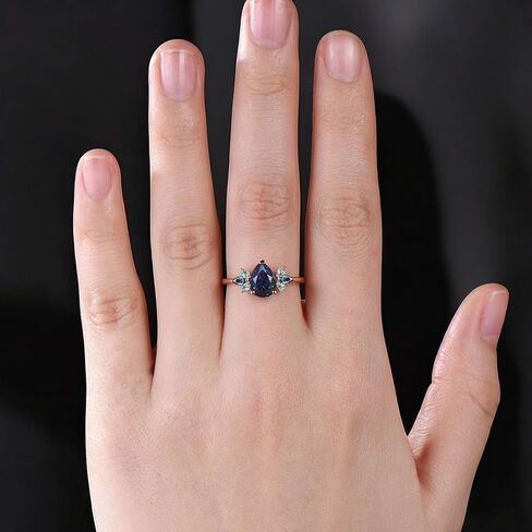 Unique Galaxy Healing Oval Cut Blue Sandstone Engagement Ring Moss Agate Wedding Ring Vintage 14k Rose Gold June Birthstone Alexandrite Ring BY ZENITHCRAFTSS in Saudi Arabia