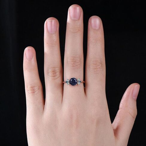 Unique Galaxy Healing Oval Cut Blue Sandstone Engagement Ring Moss Agate Wedding Ring Vintage 14k Rose Gold June Birthstone Alexandrite Ring BY ZENITHCRAFTSS in Saudi Arabia