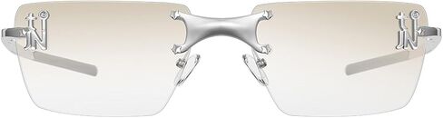 TIJN Rimless Blue Light Blocking Glasses for Women Men Trend Square Eyeglasses Bluelight Glasses for Computer/Screen Metal in Saudi Arabia