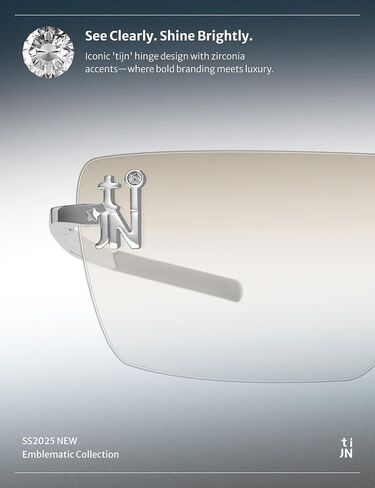 TIJN Rimless Blue Light Blocking Glasses for Women Men Trend Square Eyeglasses Bluelight Glasses for Computer/Screen Metal in Saudi Arabia