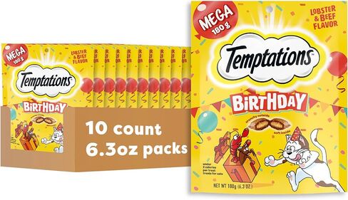 Temptations Birthday Crunchy and Soft Cat Treats Lobster and Beef Flavor, 16 oz. Tub in Saudi Arabia