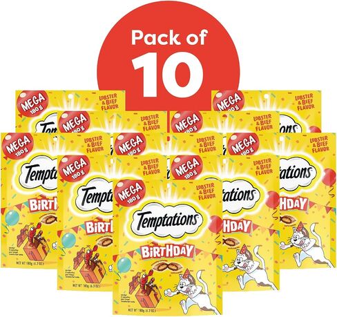 Temptations Birthday Crunchy and Soft Cat Treats Lobster and Beef Flavor, 16 oz. Tub in Saudi Arabia
