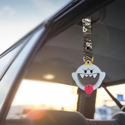 Q1-TECH, JDM Tsurikawa Ring Japanese Subway Train Bus Car Handle Cute Anime Cartoon Handle Hand Strap Rear Front Bumper Warning Rings Drift Charm Drift Car Accessory (KingBoo-GRW) in Saudi Arabia