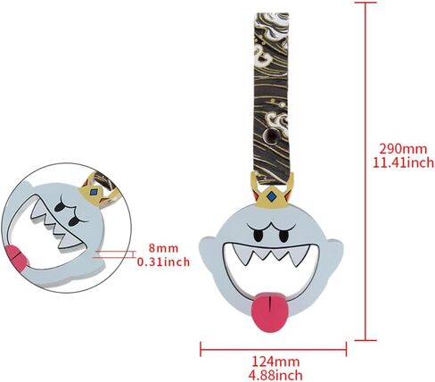 Q1-TECH, JDM Tsurikawa Ring Japanese Subway Train Bus Car Handle Cute Anime Cartoon Handle Hand Strap Rear Front Bumper Warning Rings Drift Charm Drift Car Accessory (KingBoo-GRW) in Saudi Arabia